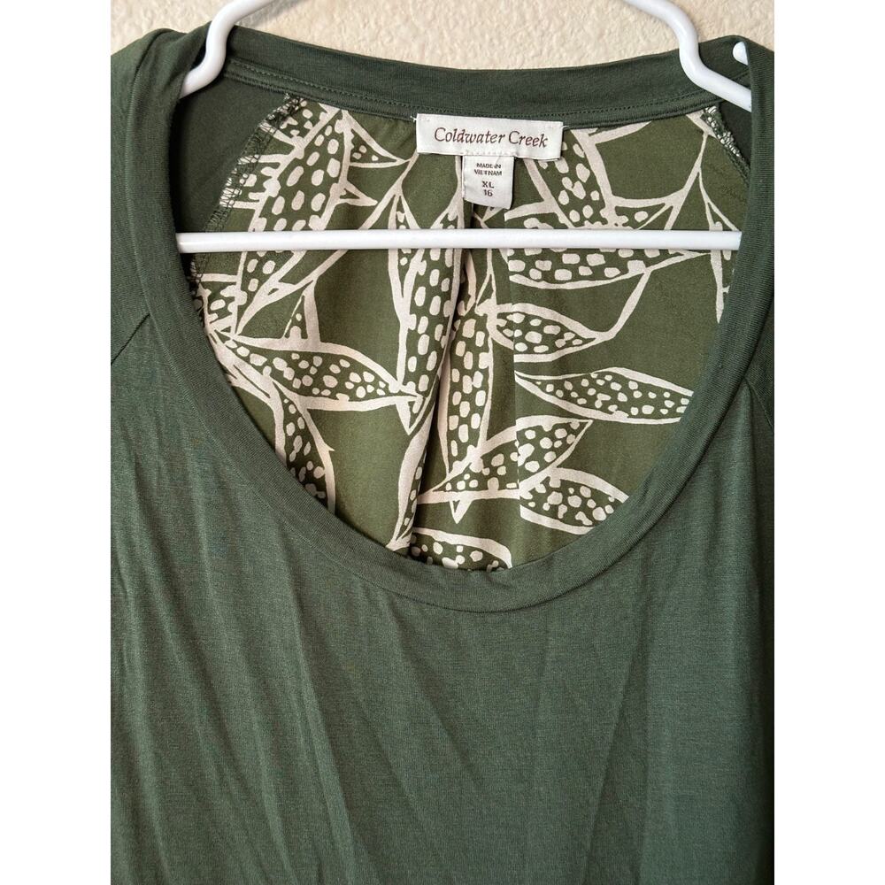 Coldwater Creek blouse olive green size 16/ NWOT 1133 - Picture 2 of 3